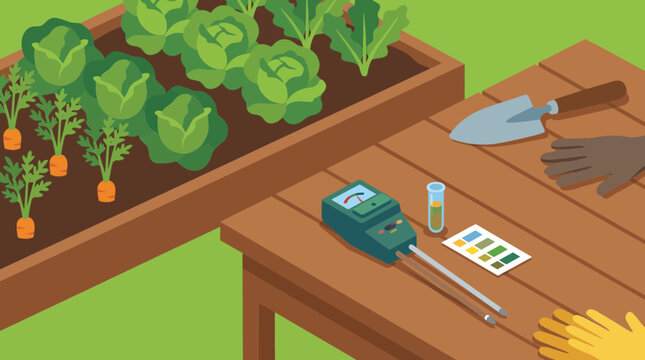Soil pH Testing Kit in Vegetable Garden