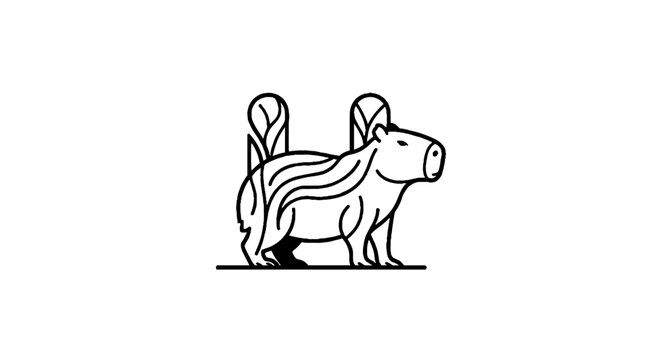 Mythical creature with two bird heads and animal body.