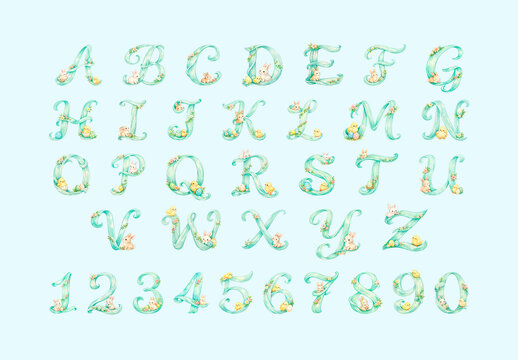 Whimsical Floral Alphabet Editable Font