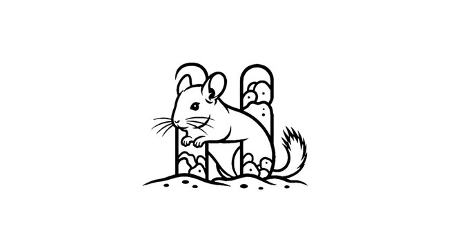 Cute cartoon mouse illustration with large ears.