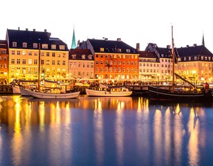 Obraz premium Nyhavn Canal at Night.