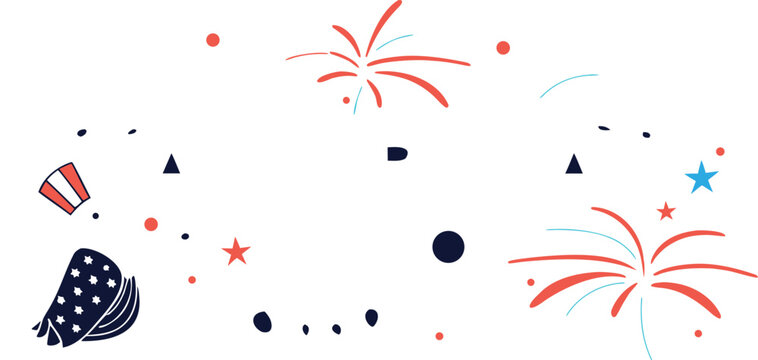 America 250 celebration design with fireworks and uncle sam