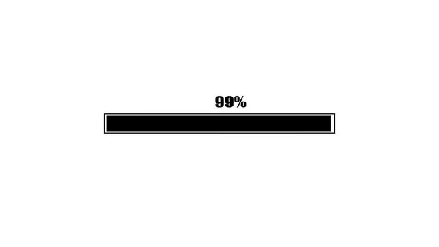 Progress bar loading animation from 8% to 99% smooth digital download or processing concept