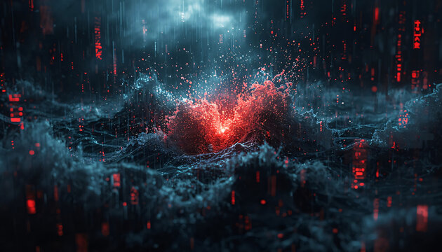 AI Black Swan Event Prediction Engine Visualizing Extreme Market Risk, Financial Crisis Detection System, Advanced Predictive Analytics Concept
