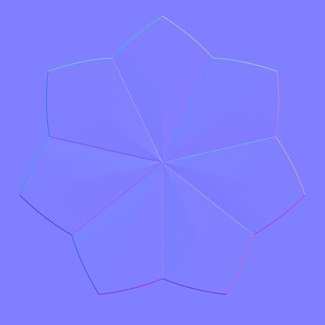 Seamless Seven Petal Geometric Flower Normal Map