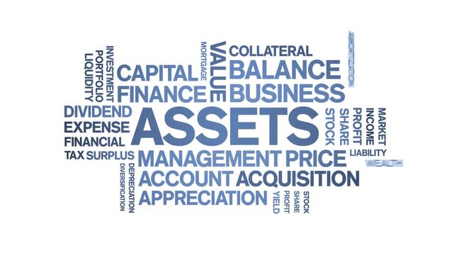 Assets animated word cloud-text design animation tag kinetic typography seamless loop.