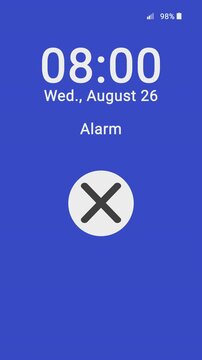 Vertical video animation of a smartphone with an alarm ringing on the smartphone screen - alarm tone.