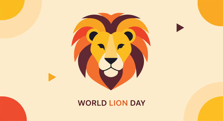 Vibrant lion's head with mane © Busik