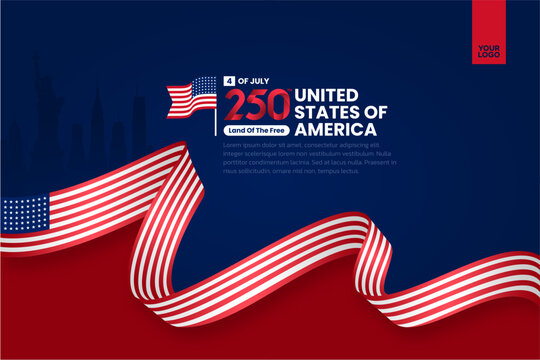 United States 250th Anniversary Banner Template for 4th of July Celebration