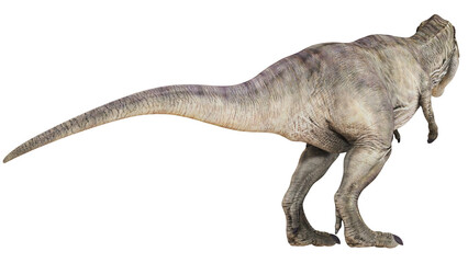 Fototapeta premium Realistic dinosaur rendering on white background.