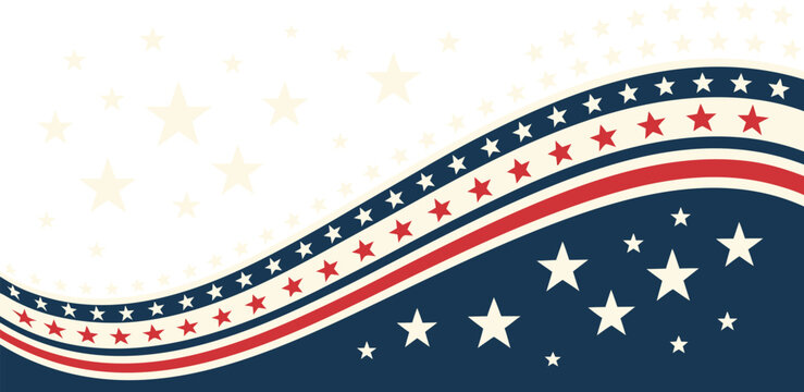 Abstract patriotic background with red white and blue stars