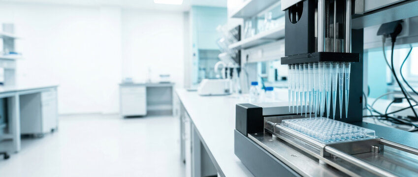 Automated pipetting system in clinical laboratory conveying precision and sterile workflow