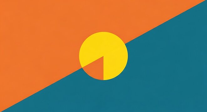 Vibrant sunburst pattern with geometric rays and solid blue background.