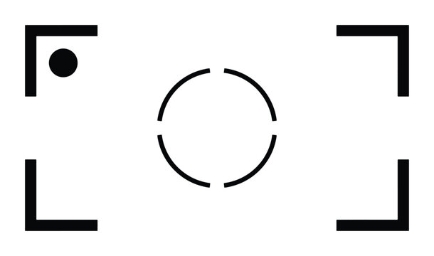 Camera Focus Frame, Viewfinder Grid, Photography Target, Minimalist Camera Interface