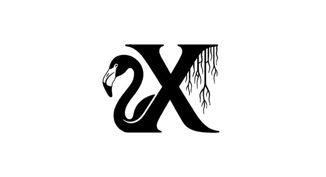 Elegant Swan Neck Forming Letter X Design.