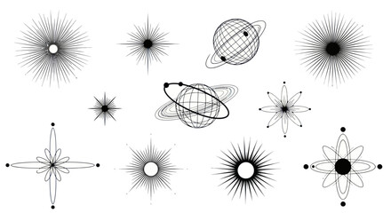 Minimalist Celestial Line Art Icon Set © Naswi