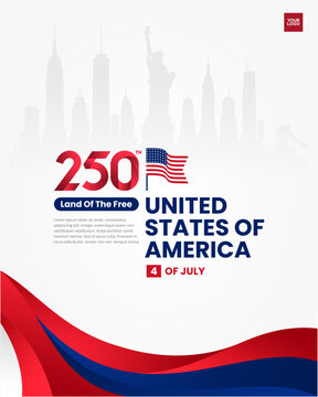 USA Semiquincentennial 250th Independence Day Social Media Post Template