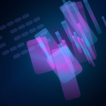 Flat design smartphone illustration with overlapping layers