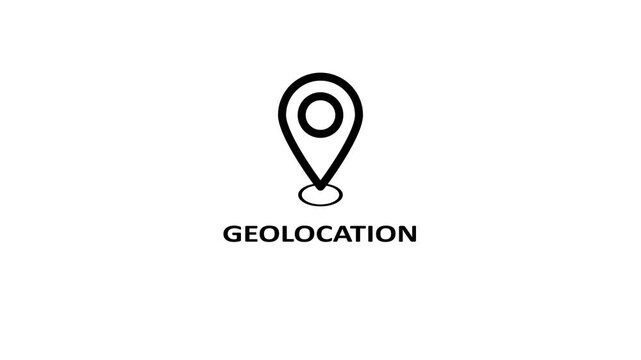 Gps location pin drop animation minimalist geolocation marker for maps and navigation