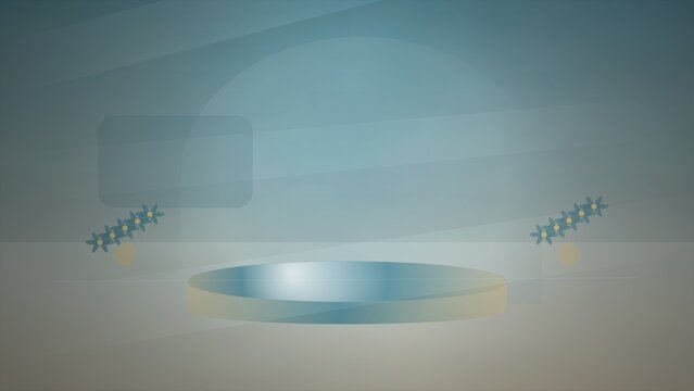 Minimalist stage with spotlight and flowers