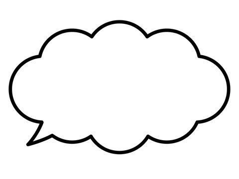 もくもくしたシンプルな雲型のフキダシのベクターイラスト　編集できるグラフィック素材