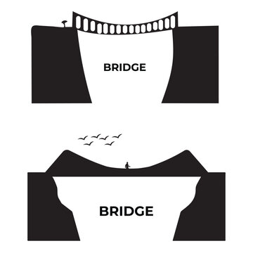 Bridge Gap Solution Concept Showing Connection Between Separated Cliffs Symbolizing Opportunity Problem Solving And Business Growth
