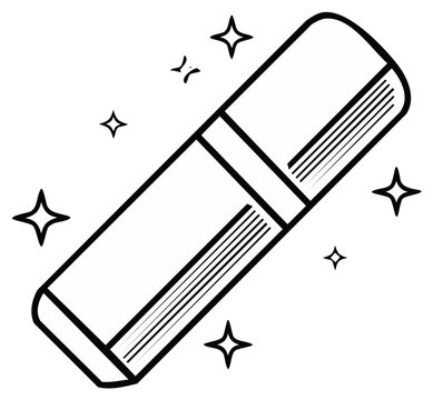 Clean Eraser Icon With Sparkles Symbolizing Correction And Mistakes