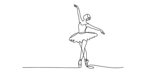 Continuous single line drawing of a dancing ballerina © Mr Ishan
