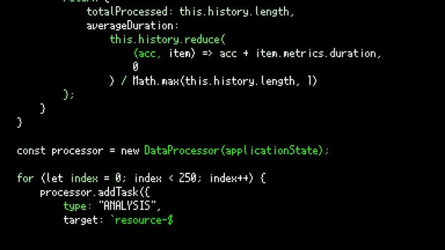hacker computer code typing fastly on black terminal screen