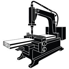 Industrial wood processing machinery silhouette vector illustration. © MdRafiul