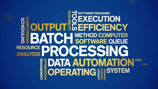 Batch Processing animated word cloud-text design animation tag kinetic typography seamless loop.