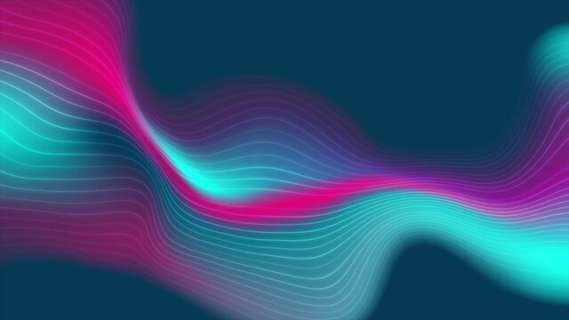 Blue pink smooth liquid wave and curved lines abstract background