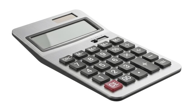 Professional silver and black desktop calculator for office use