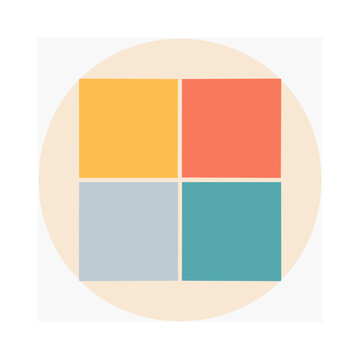 Flat design icon with four color squares in a grid