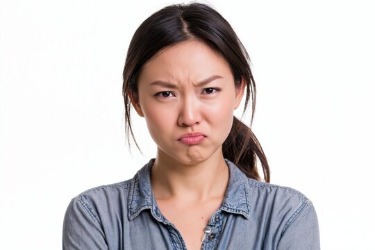 Woman sad face portrait