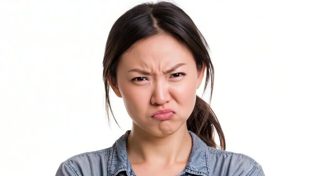 Woman sad face portrait