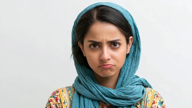 Woman sad face portrait