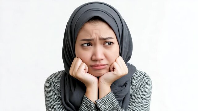 Woman sad face portrait