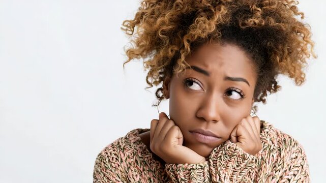Woman sad face portrait