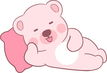 Fototapeta premium Bear Flat Drawing Cute Teddy Illustration