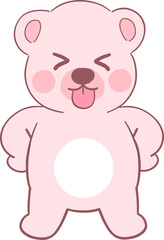 Fototapeta premium Bear Kawaii Character Flat Style Art