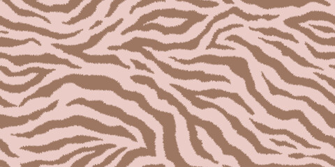 Obraz premium Seamless pattern with beige, pink tiger stripes. Abstract pastel animal print. 