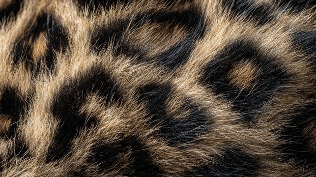 Close-up of luxurious black panther inspired leopard fur print texture background featuring an elegant black animal skin pattern with rich detailed wildlife-inspired textile design, seamless exotic fa