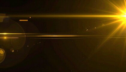 Fototapeta premium Bright golden light burst with streaks and flares
