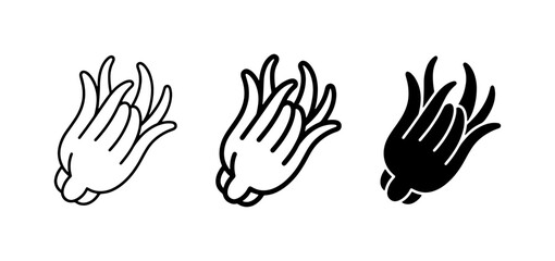 Obraz premium Buddha's Hand Citron Icons, Citrus Fruit Vector Graphics, Organic Food Symbols
