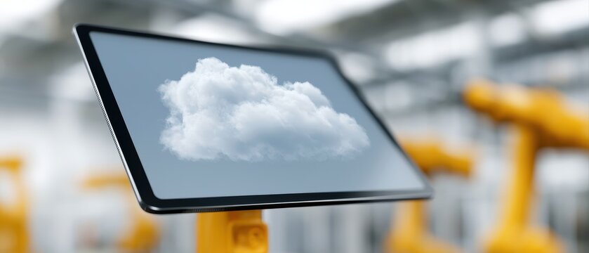 advanced factory technology concept integrating cloud computing and industrial automation systems
