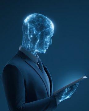 artificial intelligence mentor guiding future professionals through holographic knowledge systems