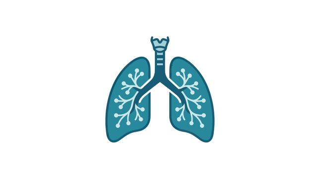 Respiratory system icon showing lungs and trachea anatomy