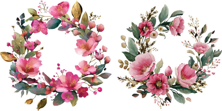 pink flowers border
