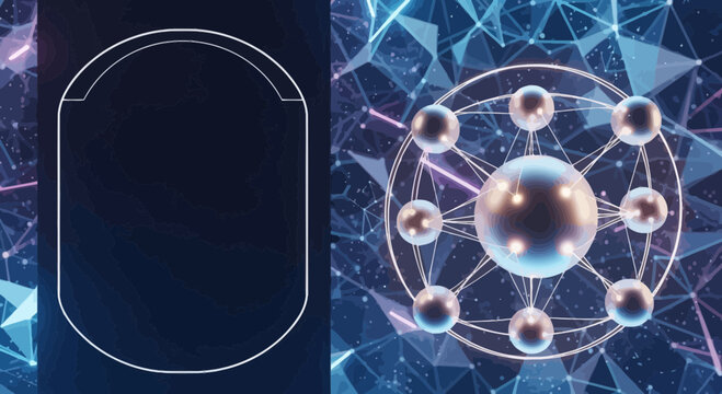 Abstract digital network and neural pathways on dark background